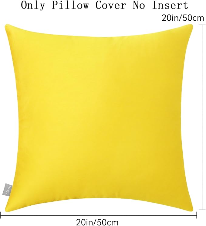 4-Pack 100% Cotton Comfortable Solid Decorative Throw Pillow Case, Thmyo Square - Image 6