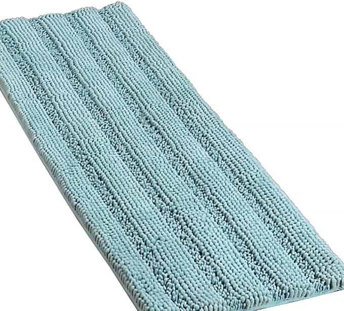 Turquoize Non Slip Shaggy Chenille Microfibers Bathroom Rug Aqua Haze Mat by Turquoize