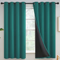 Yakamok 100% Blackout Curtains for Bedroom 63 Inch Length, Teal Total Light by Yakamok