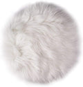 12 Inches Mini Round Faux Fur Sheepskin Rugs, Fluffy Living Room Carpet Mini by JIAKAI