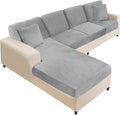 NAISI Sectional Couch Covers 8 Pieces Velvet Couch Cushion Covers L Shape Soft by NAISI