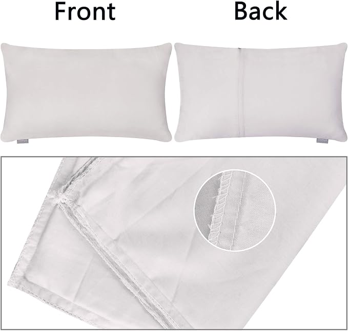 Thmyo 4-Pack 100% Cotton Lumbar Comfortable Solid Decorative Throw Pillow Case - Image 6
