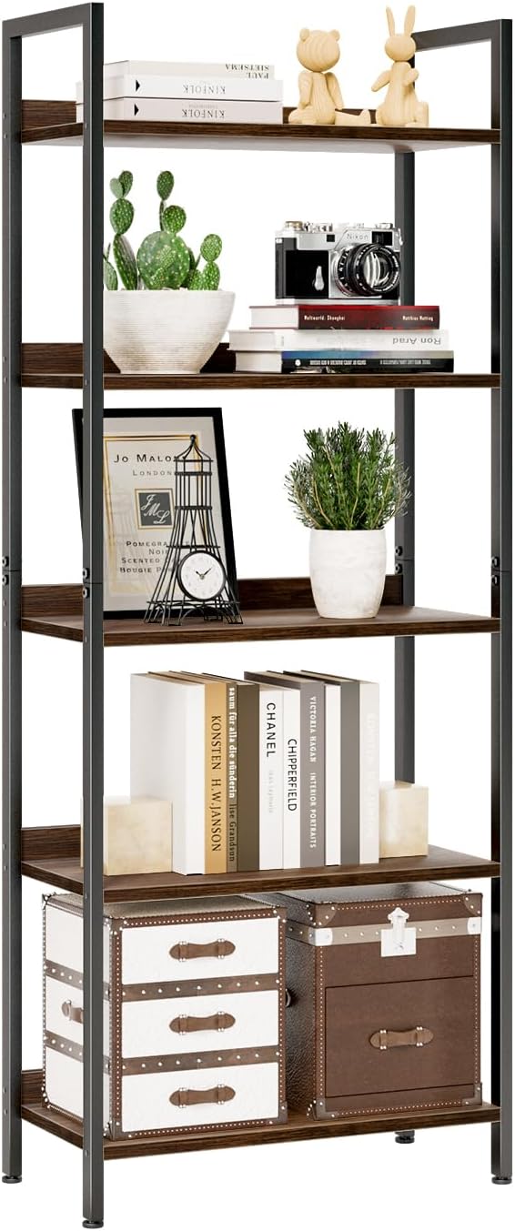 NUMENN Bookshelf, 5 Tier Bookshelves, Home Office Bookcase Shelf Storage by NUMENN