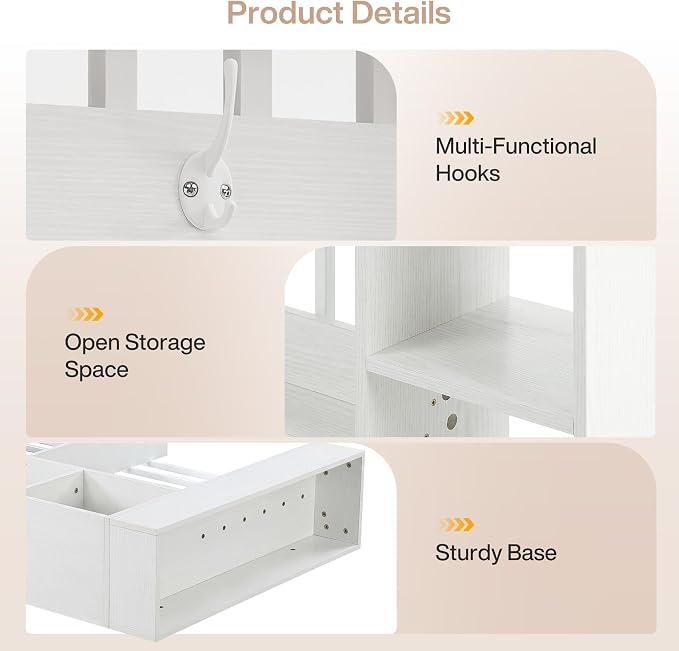 Tribesigns Wall Room Divider, Wood Freestanding Room Divider Bookcase - Image 6