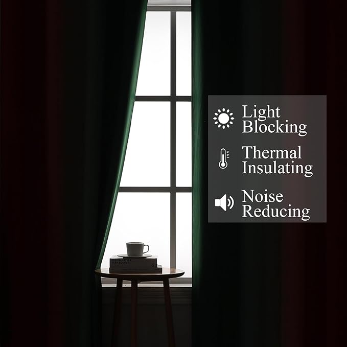 Estelar Textiler Red and Green Ombre Blackout Curtains - Image 3