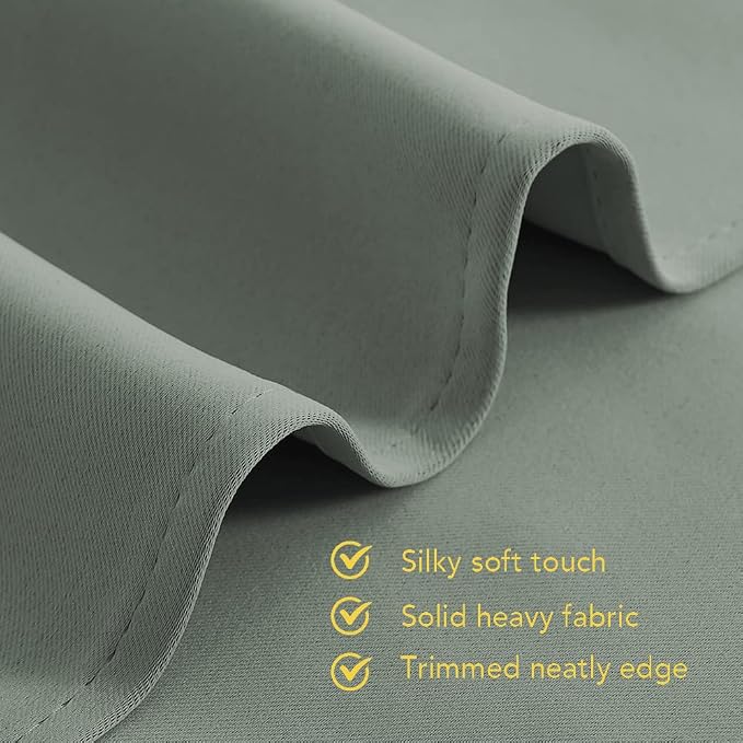 NICETOWN Thermal Insulated Greyish Green Blackout Curtains - Image 5