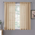 Tollpiz Short Sheer Curtains Linen Textured Living Room Curtain Sheers Light by Tollpiz