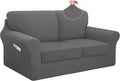 Easy-Going 5 Pieces Stretch Loveseat Cover Washable Loveseat Slipcover Set by Easy-Going