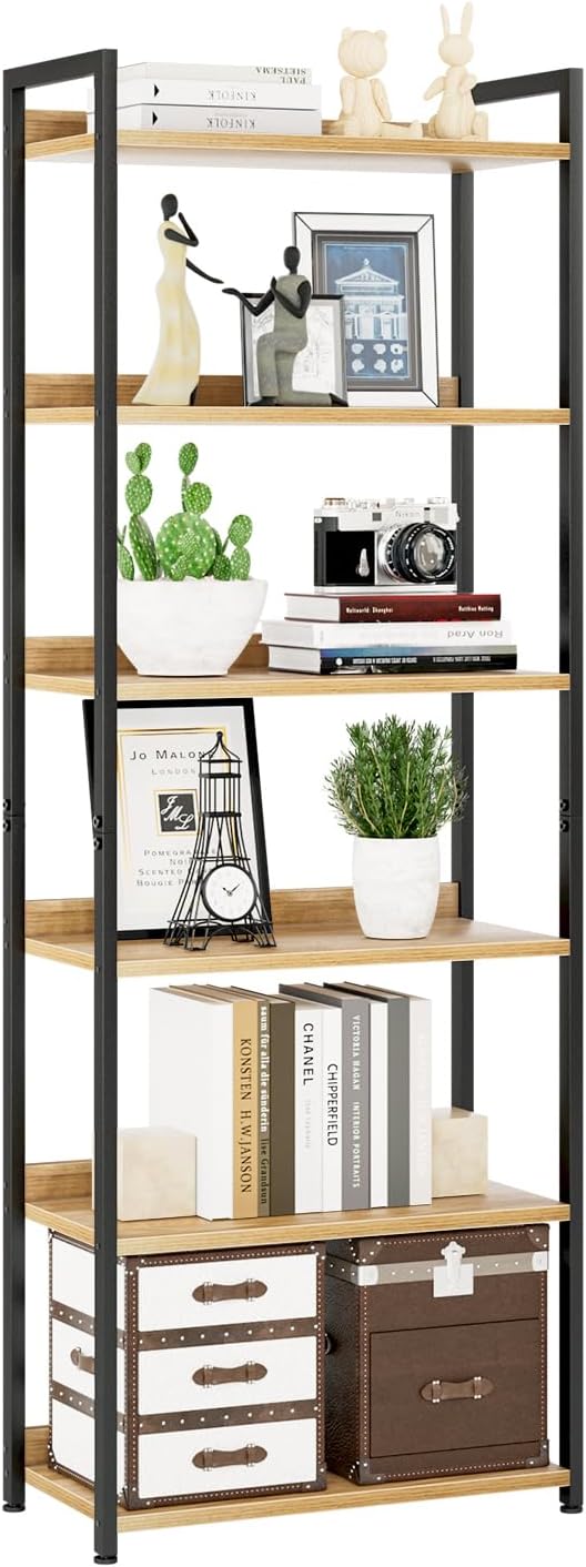 NUMENN Bookshelf, 6 Tier Bookshelves, Home Office Bookcase Shelf Storage by NUMENN