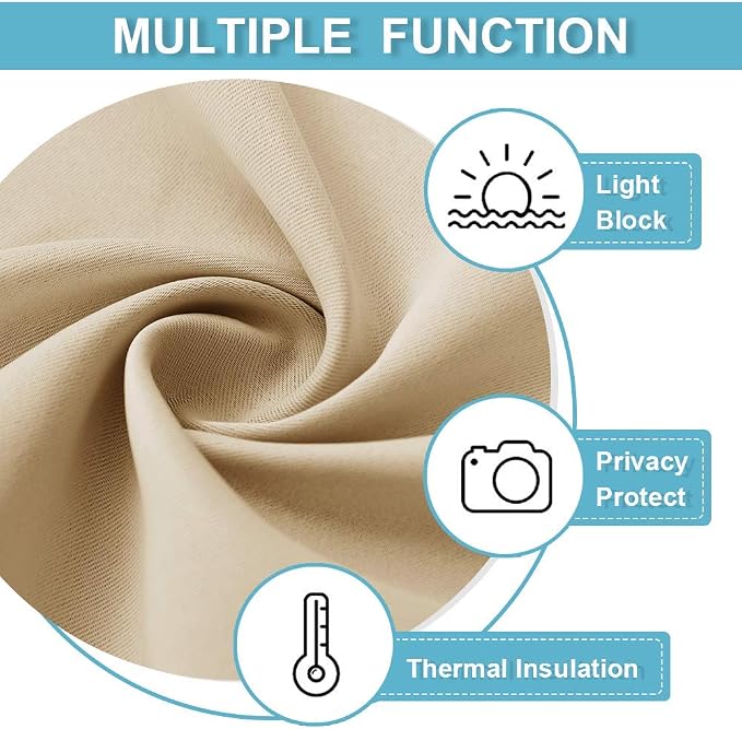 RYB HOME Extra Wide Curtains for Bedroom Living Room 72 inches Long, Thermal - Image 2
