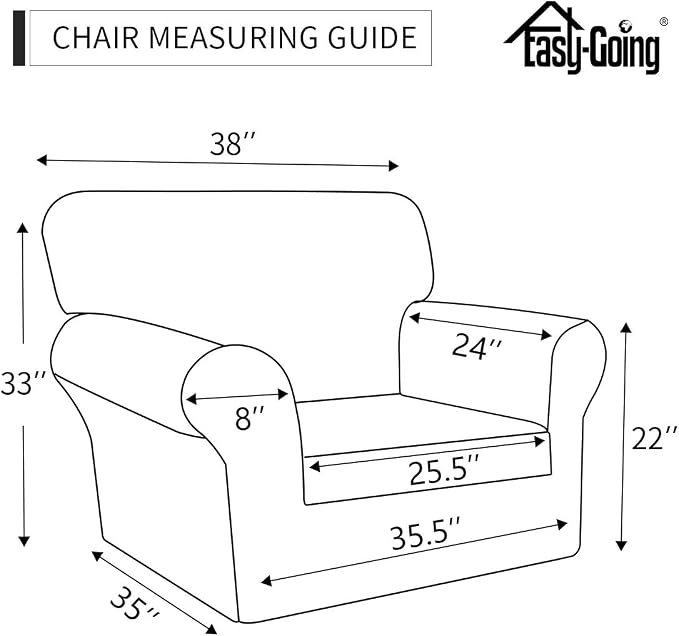 Easy-Going 2 Pieces Microfiber Stretch Chair Slipcover – Spandex Soft Fitted - Image 5