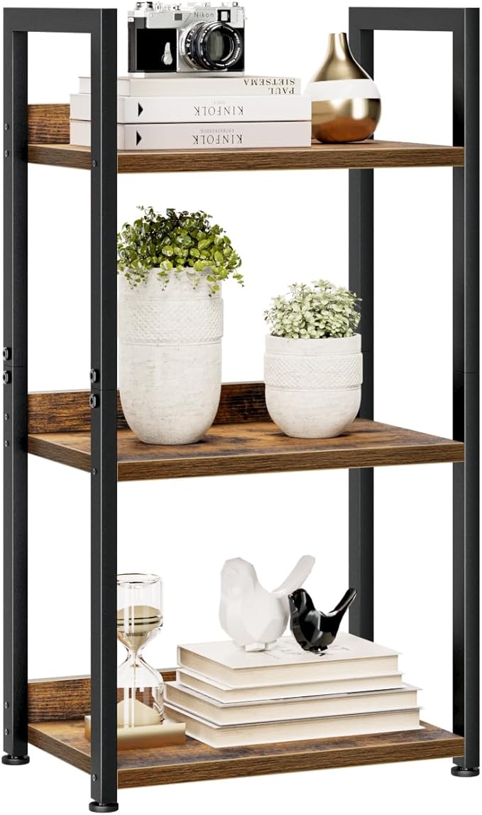 NUMENN Narrow Bookshelf, 3 Tier Bookshelves, Home Office Bookcase Shelf Storage by NUMENN