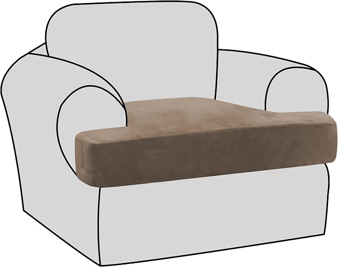 H.VERSAILTEX Stretch Velvet T Cushion Chair Covers by HVERSAILTEX