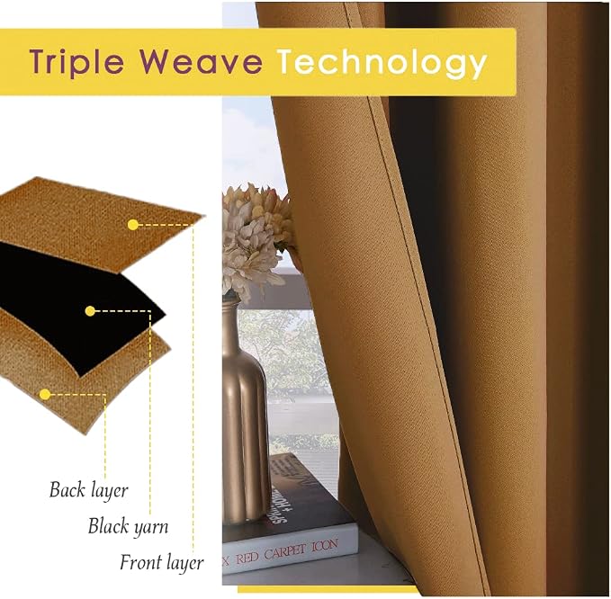 NICETOWN Sleek Blackout Curtains 48 inches Length - Image 4