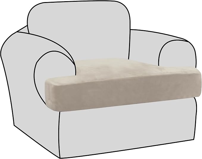 H.VERSAILTEX Stretch Velvet T Cushion Chair Covers by HVERSAILTEX