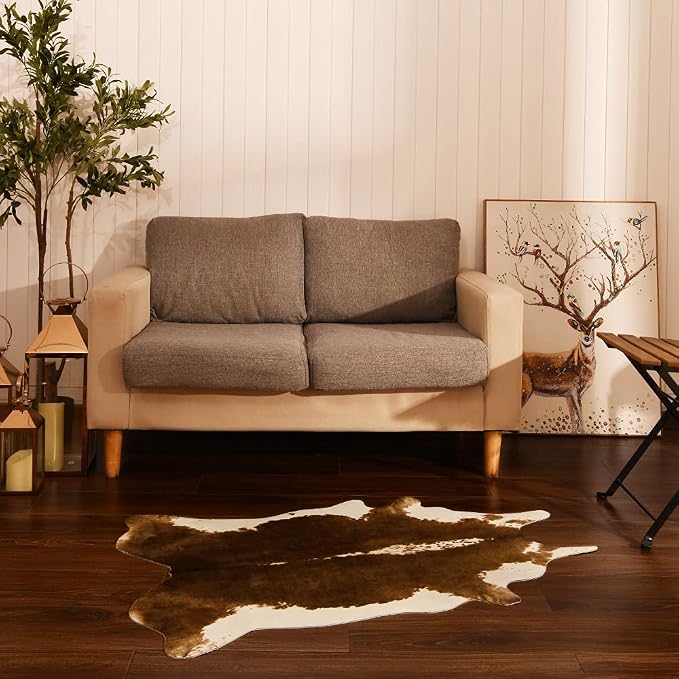 BENRON Small Cowhide Rug, Faux Cow Hide Rugs - Image 7