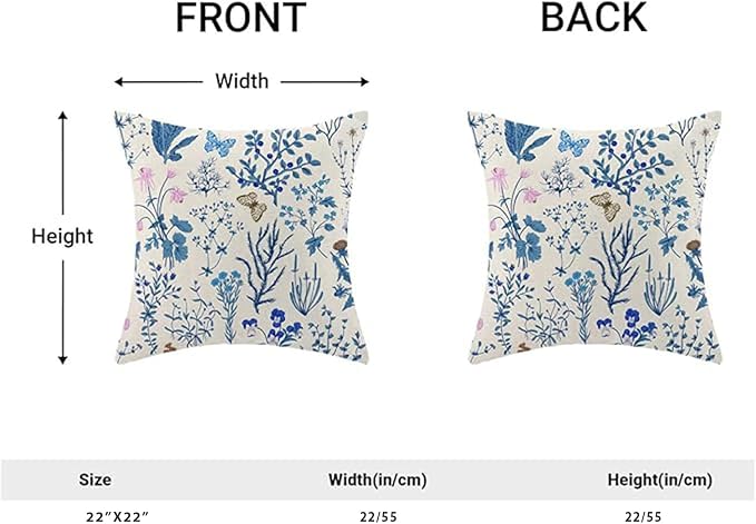 AEIOAE Summer Pillow Covers 22x22 Inch Set of 2, Seasonal Floral Outdoor - Image 4