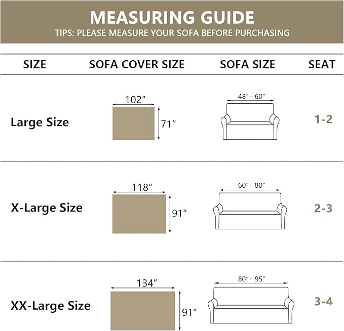 MYSKY HOME Boho Couch Cover Beige Sofa Covers - Image 6