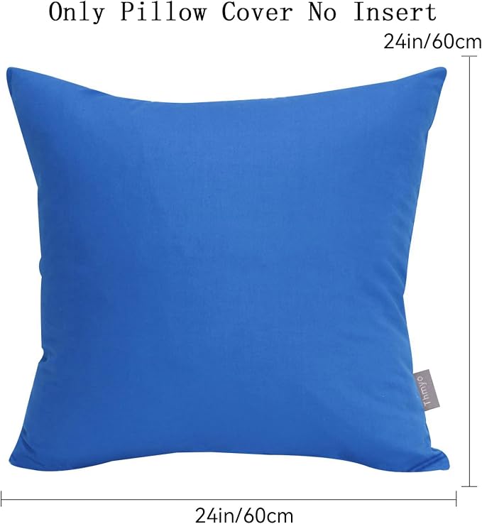 4-Pack 100% Cotton Comfortable Solid Decorative Throw Pillow Case, Thmyo Square - Image 5