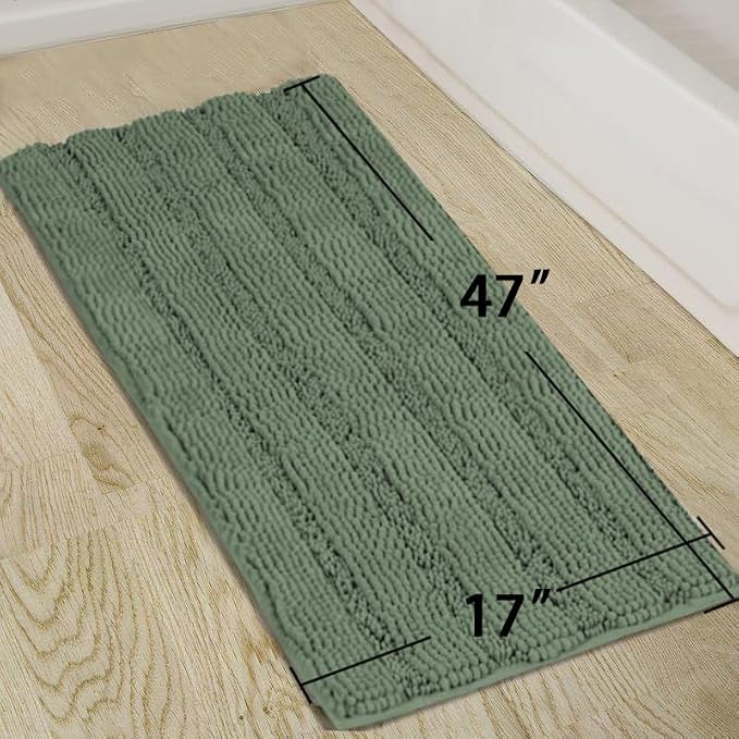 Turquoize Bath Mat, Plush Chenille, Machine Washable - Image 5