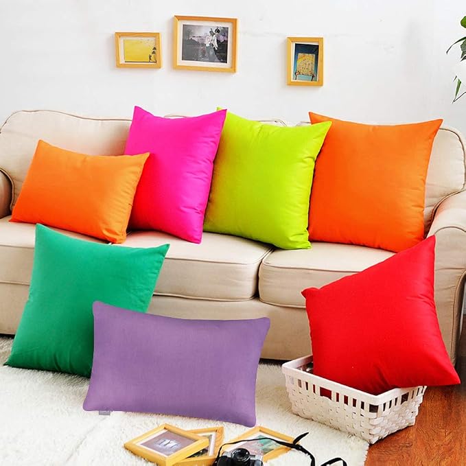 Thmyo 4-Pack 100% Cotton Lumbar Comfortable Solid Decorative Throw Pillow Case - Image 2