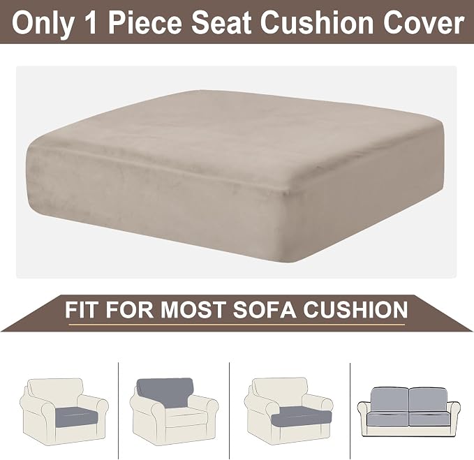 NAISI Couch Cushion Covers 1 Piece Velvet Stretch Sofa Seat Covers or Backrest - Image 6