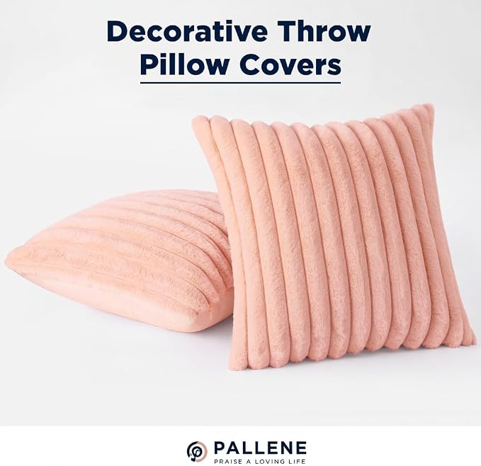 Pallene Faux Fur Plush Throw Pillow Covers 26x26 Set of 2, Luxury Soft Fluffy - Image 6