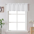 Gwine White Valance Curtain, Light Filtering Faux Linen Textured Valance by Gwine