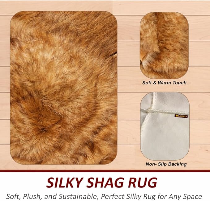 Free Shape Luxury Soft Fluffy Shag Area Rug Sexto 6 Pelts 6'x6', 180x180 cm - Image 7