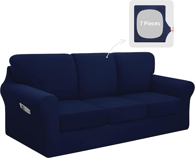 Easy-Going 7 Pieces Stretch Couch Cover Washable Sofa Cover Set by Easy-Going