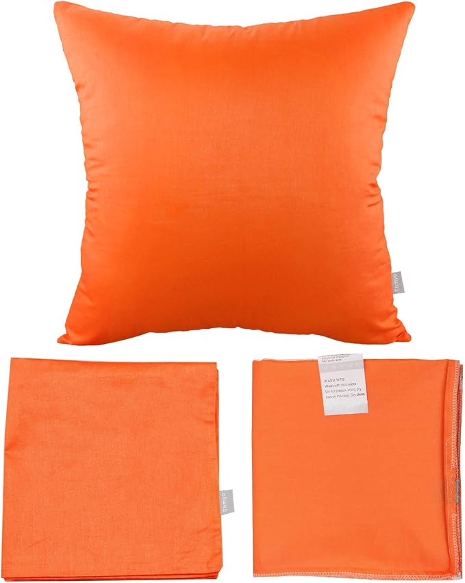 Thmyo 4-Pack 100% Cotton Comfortable Solid Decorative Throw Pillow Case Square - Image 7
