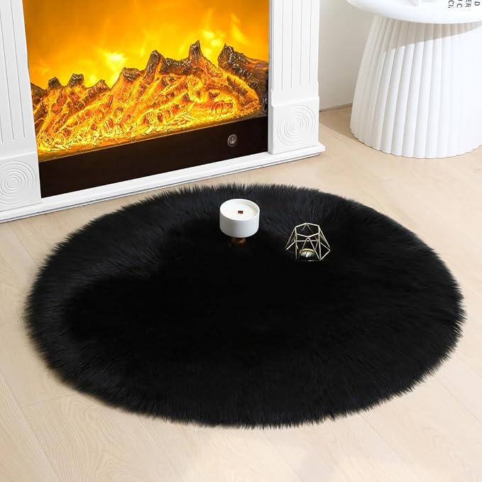 CKLASAY Faux Fur Rug Sheepskin Fuzzy Rug Super Soft Fluffy Plush Area Rug - Image 3