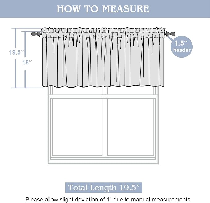 Gwine Valance Curtain, Light Filtering Faux Linen Textured Valance Kitchen - Image 9