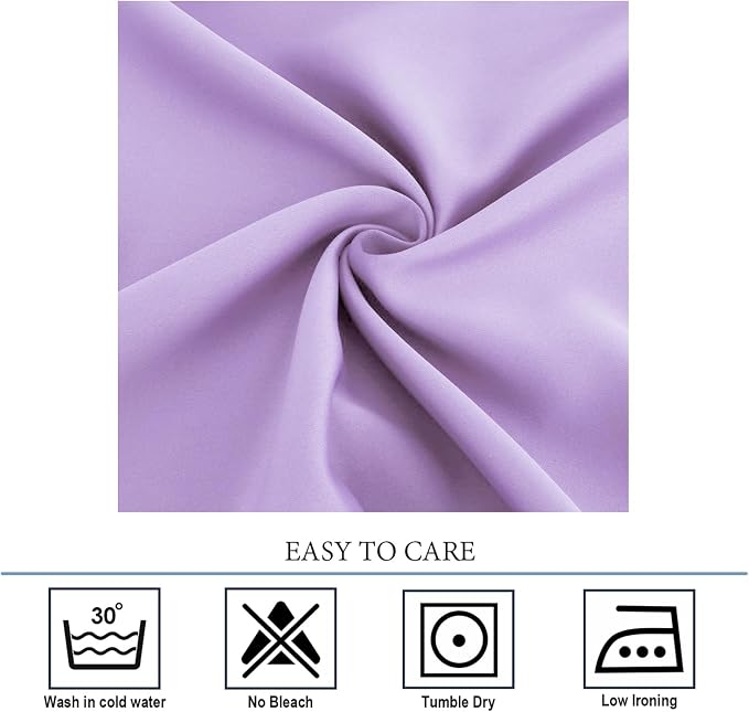 Diraysid Lavender Grommet Blackout Curtains - Image 8
