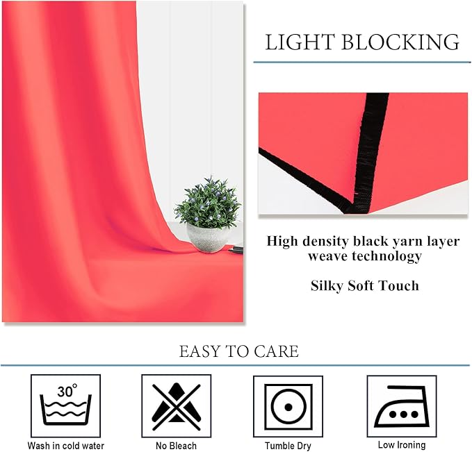 Diraysid Coral Grommet Blackout Curtains - Image 5