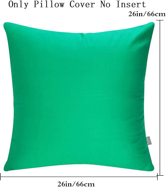 Thmyo 4-Pack 100% Cotton Decorative Throw Pillow Cases, 26x26 inch/ 66x66cm - Image 6