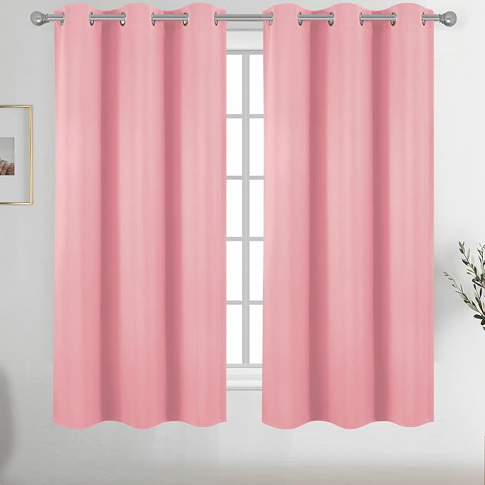 Diraysid Pink Grommet Blackout Curtains by Diraysid%2C+refresh+your+life