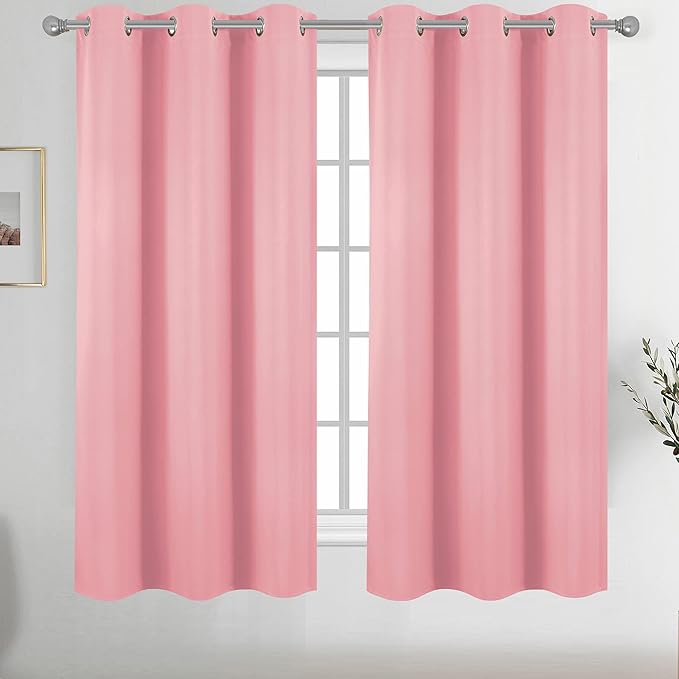 Diraysid Pink Grommet Blackout Curtains by Diraysid%2C+refresh+your+life