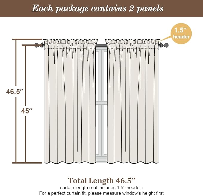 Chyhomenyc Bennet Aqua with Greenish Tone Curtains 45 Inch Length 2 Panels - Image 6