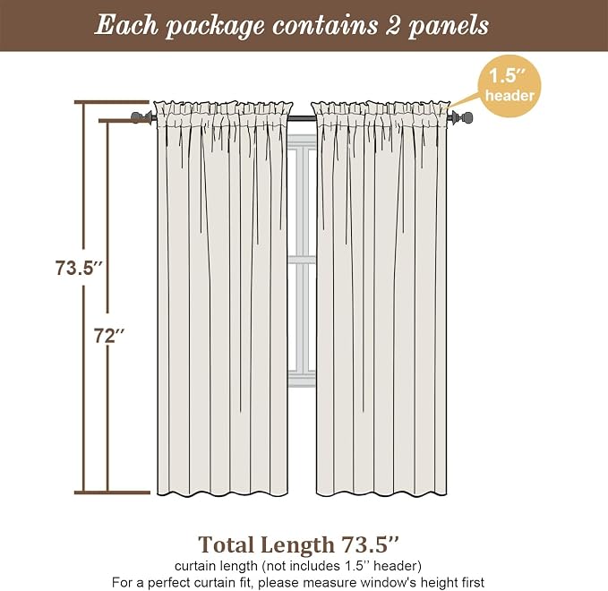 Chyhomenyc Christmas Hunter Green Curtains 72 Inch Length 2 Panels Set - Image 3