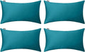 Thmyo 4-Pack 100% Cotton Lumbar Comfortable Solid Decorative Throw Pillow Case by Thmyo