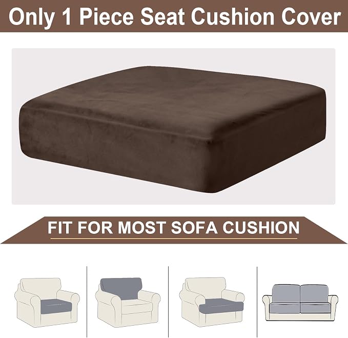 NAISI Couch Cushion Covers 1 Piece Velvet Stretch Sofa Seat Covers or Backrest - Image 6
