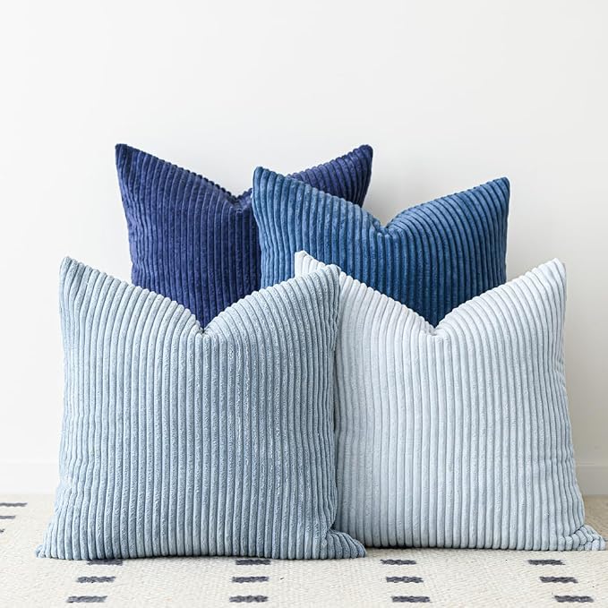 LANANAS Neutral Couch Throw Pillow Covers 18x18 Inch Set of 4 Decorative by LANANAS
