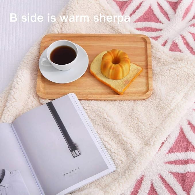 LOMAO Sherpa Fleece Blanket for Mom Cozy Soft Throw Blanket for Women Men - Image 4