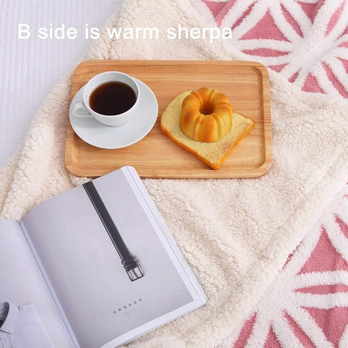LOMAO Sherpa Fleece Blanket for Mom Cozy Soft Throw Blanket for Women Men - Image 4