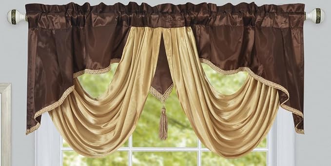 GOHD Golden Ocean Home Decor Valarie Fancy Window Valance. 54 x 18 inches. by GOHDGoldenOceanHomeDecor