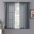 Tollpiz Short Sheer Curtains Living Room Linen Textured Curtain Sheers Light by Tollpiz