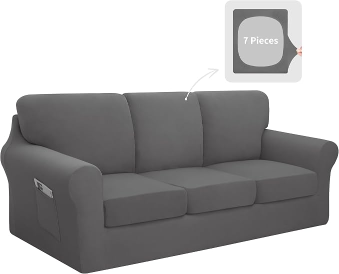 Easy-Going 7 Pieces Stretch Couch Cover Washable Sofa Cover Set by Easy-Going