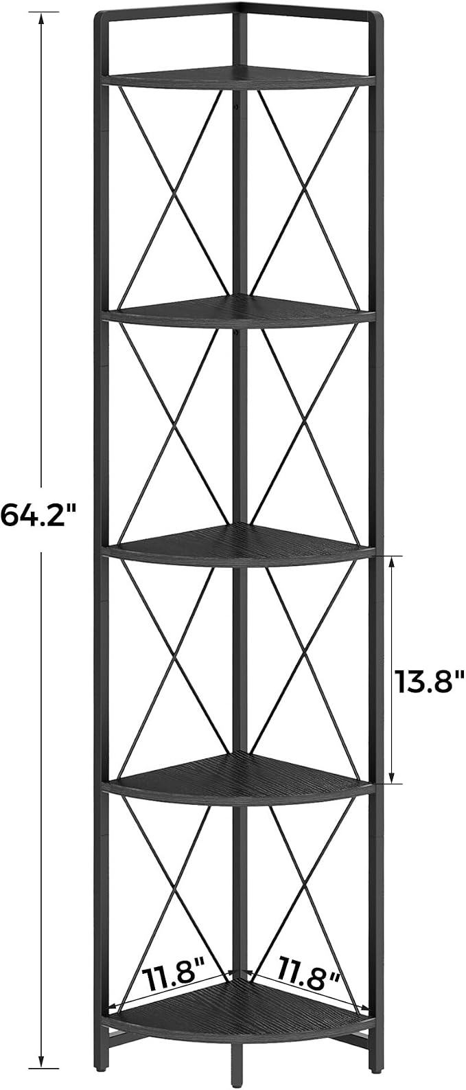 5 Tier Corner Shelf Stand, Metal Corner Shelf, Plant Stand Display Shelf - Image 2