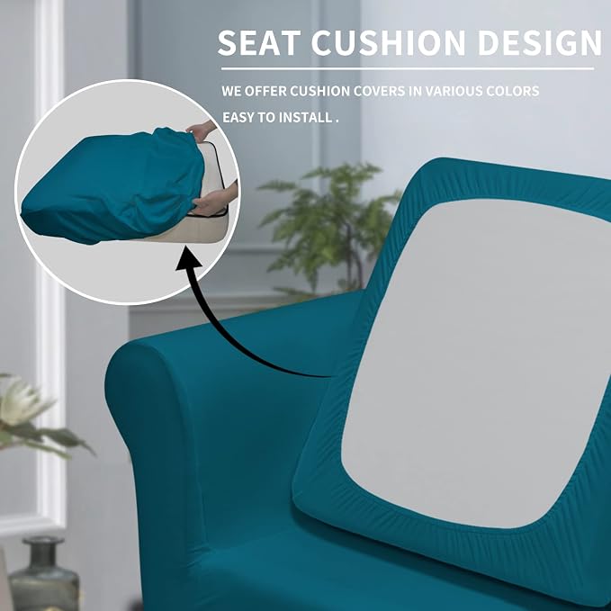 Easy-Going 2 Pieces Microfiber Stretch Chair Slipcover – Spandex Soft Fitted - Image 3